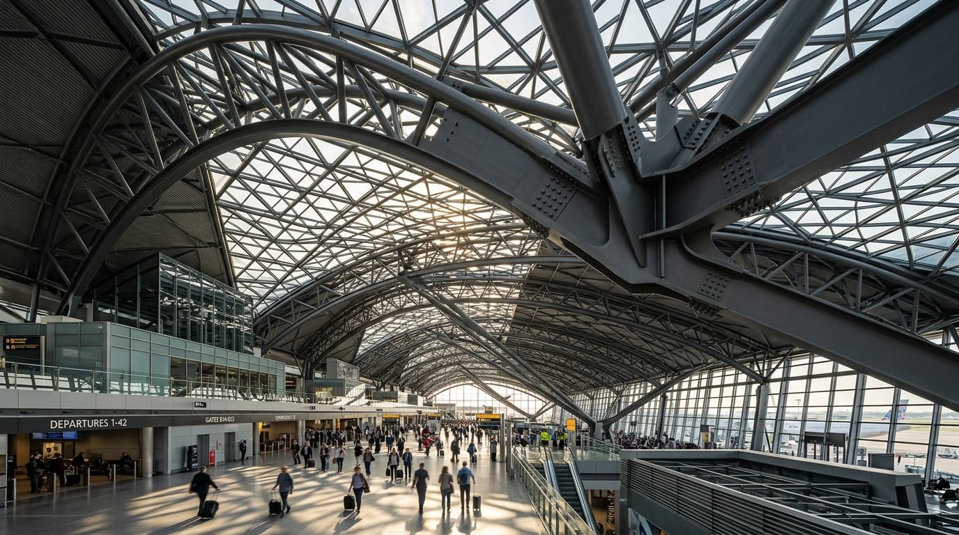 Bespoke Architectural Geometry & Heavy Engineering Feature Bespoke Architectural Geometry & Heavy Engineering - Synergy PEB Complex Steel Feature