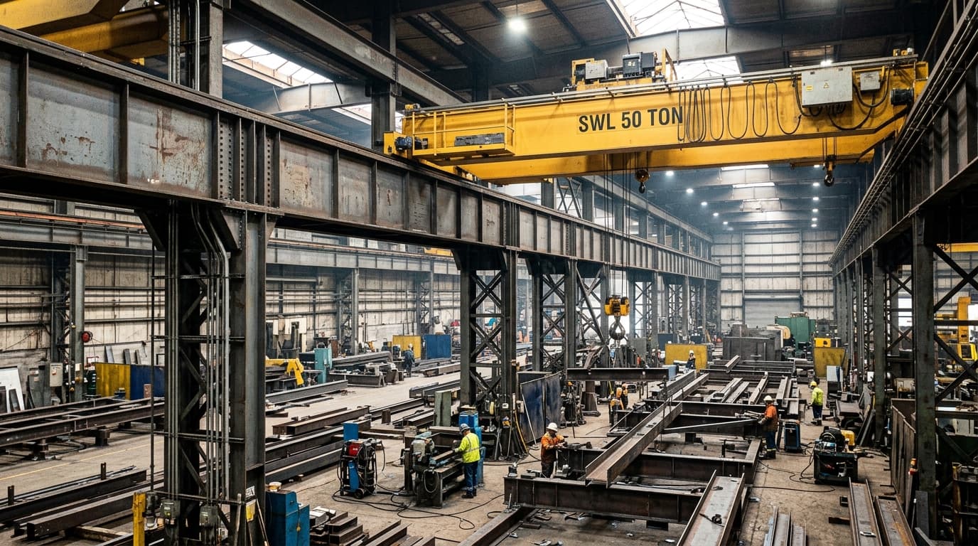 Heavy EOT Crane & Load Capacity Feature Heavy EOT Crane & Load Capacity - Synergy PEB Industrial Building Feature